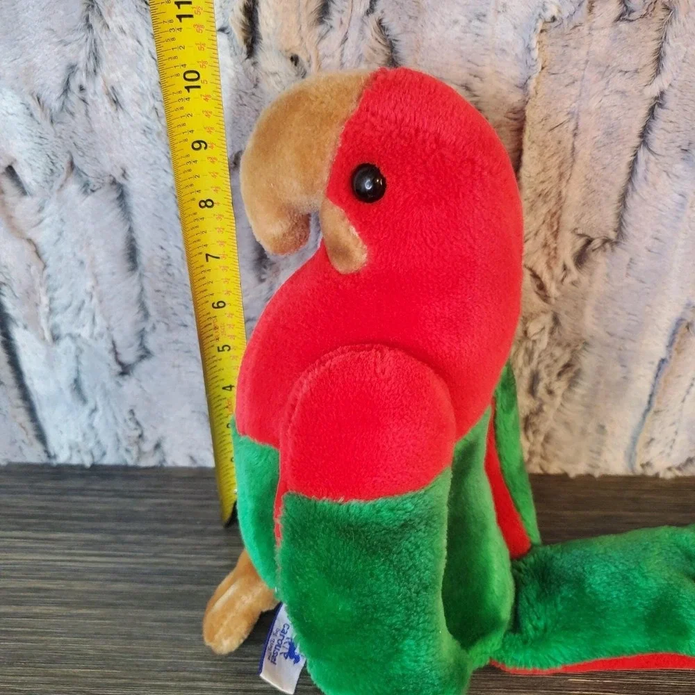 Vintage 1983 Carousel By Guy Red &‎ Green Parrot Love Bird Plush Stuffed Animal